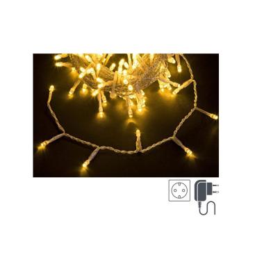 Luci Natale Esterno LED 300 Bianco Caldo con Giochi Cavo Trasparente |Bizzotto_778