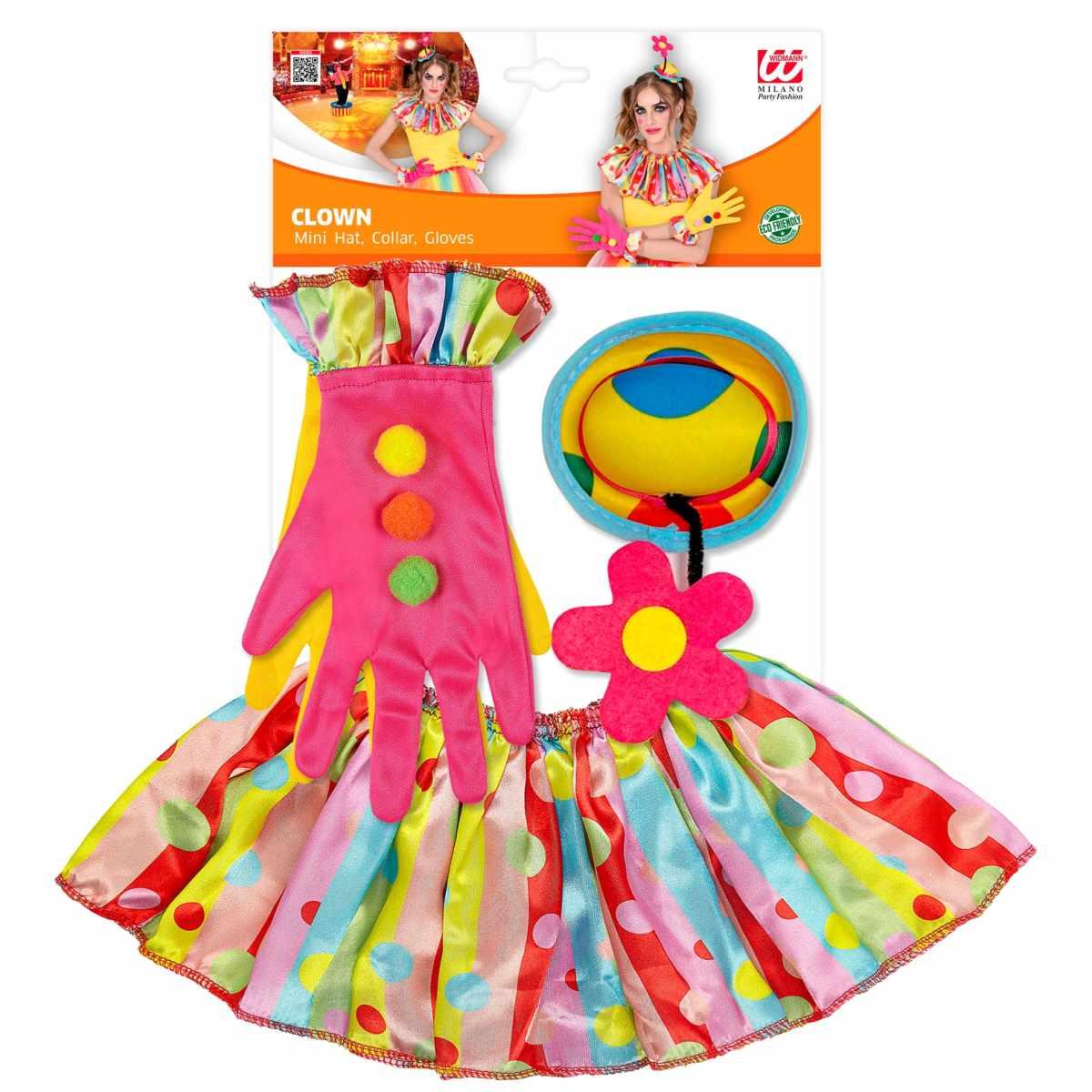 Collare Clown Guanti Cappello Set pz.3 |_438