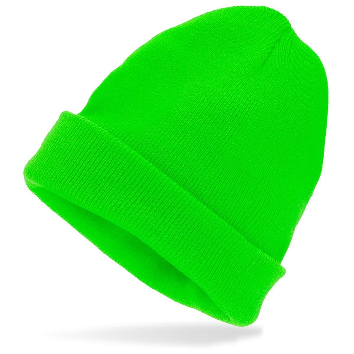 Cappello Berretto Verde Fluo Lana |_462