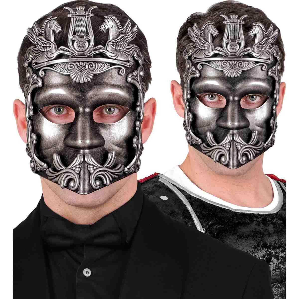 Maschera Viso PVC Greco Romana Argento |_194