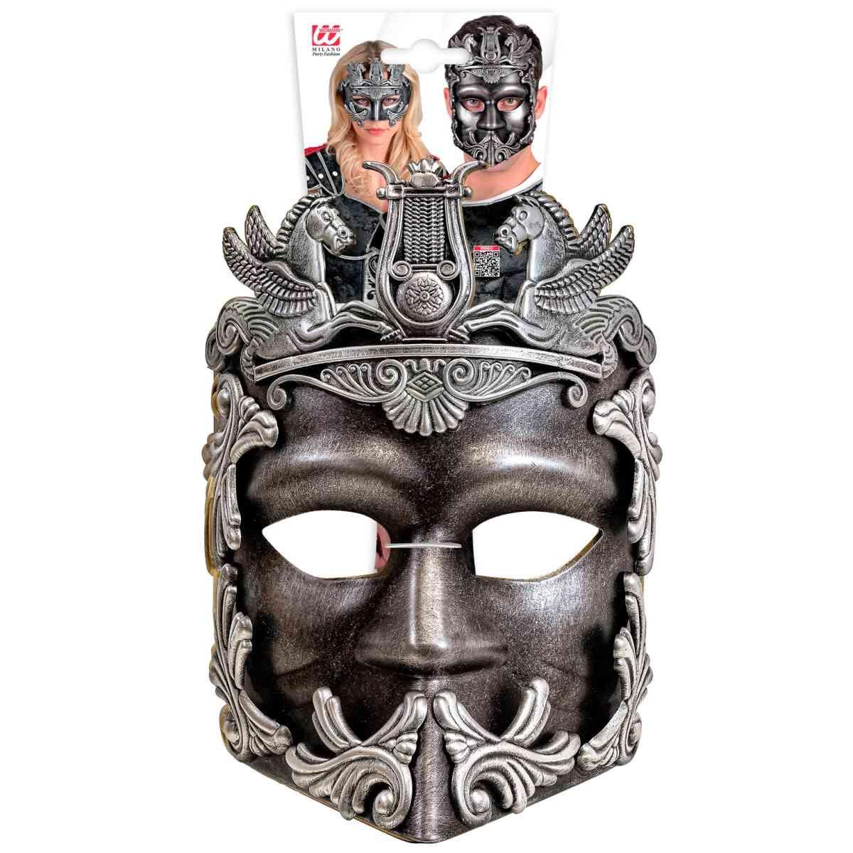 Maschera Viso PVC Greco Romana Argento |_194
