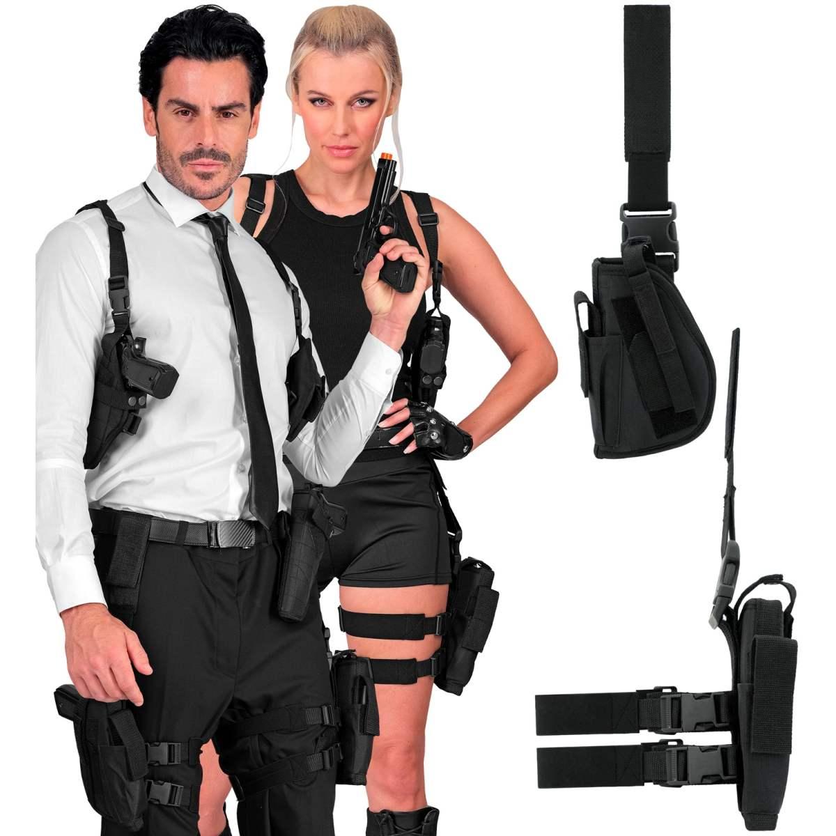 Cintura Fondina per Gamba Sinistra Tattica Nera |_046