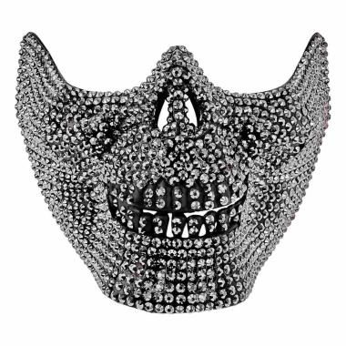Maschera Viso PVC Horror Teschio con Strass |_933