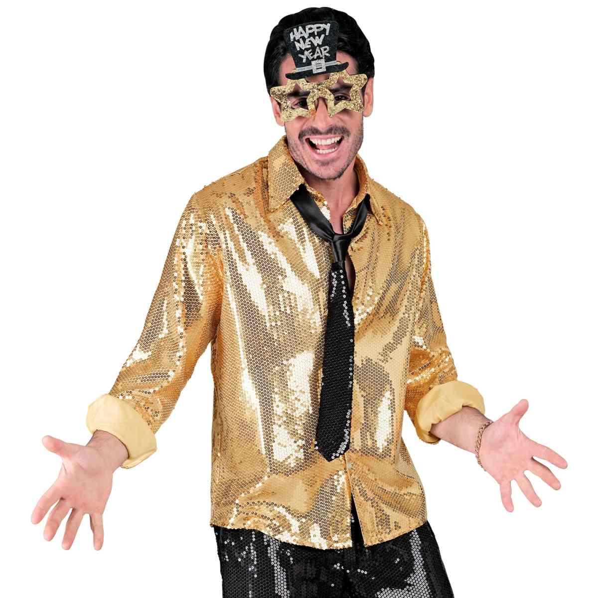 Camicia Party Disco Oro Paillettes |Uomo_G1_05081