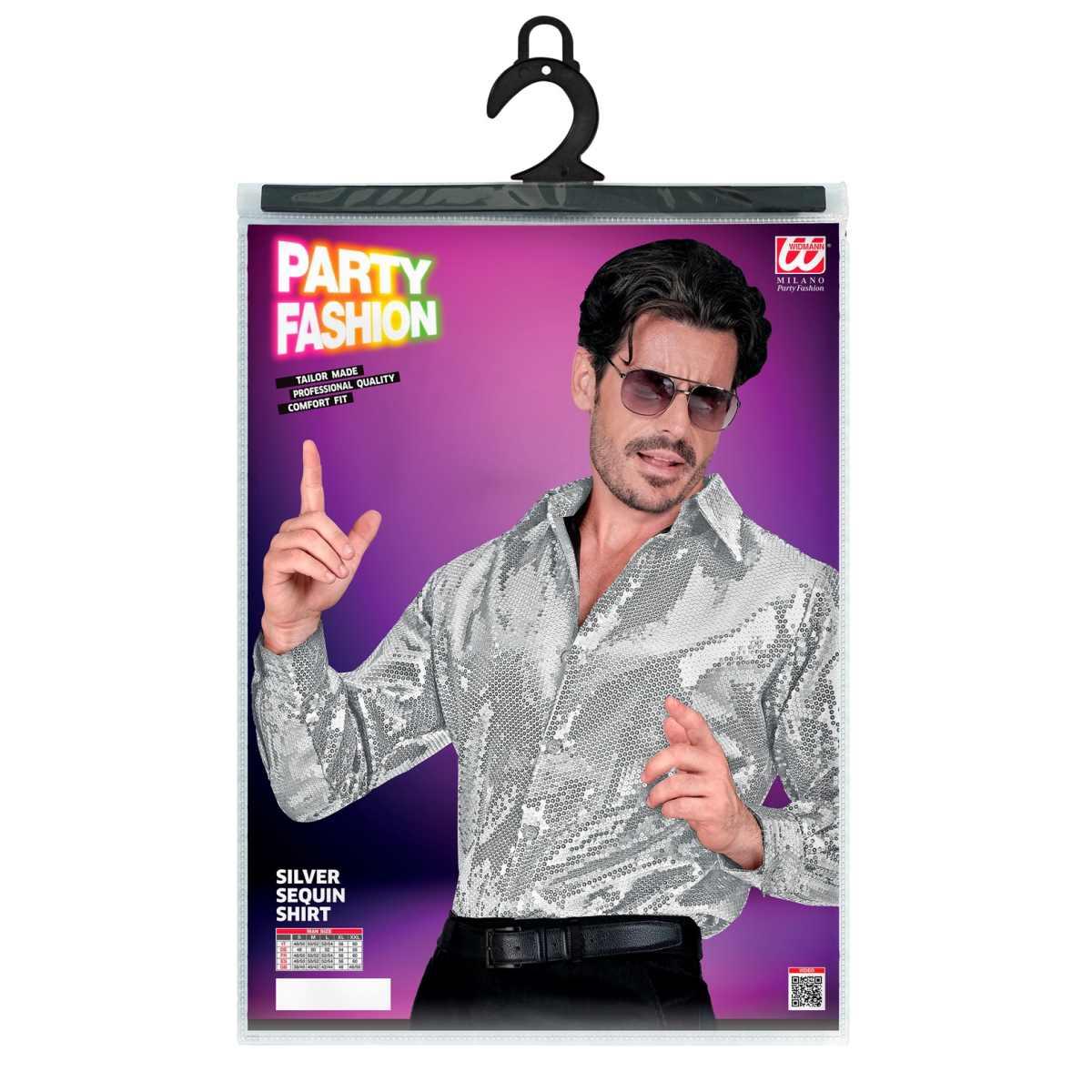 Camicia Party Disco Paillettes Argento |Uomo_C3_01609