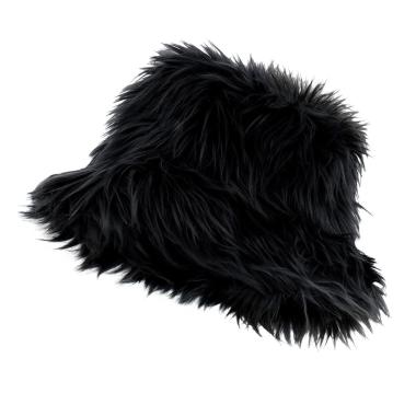 Cappello Pescatore Peluche Nero |_009
