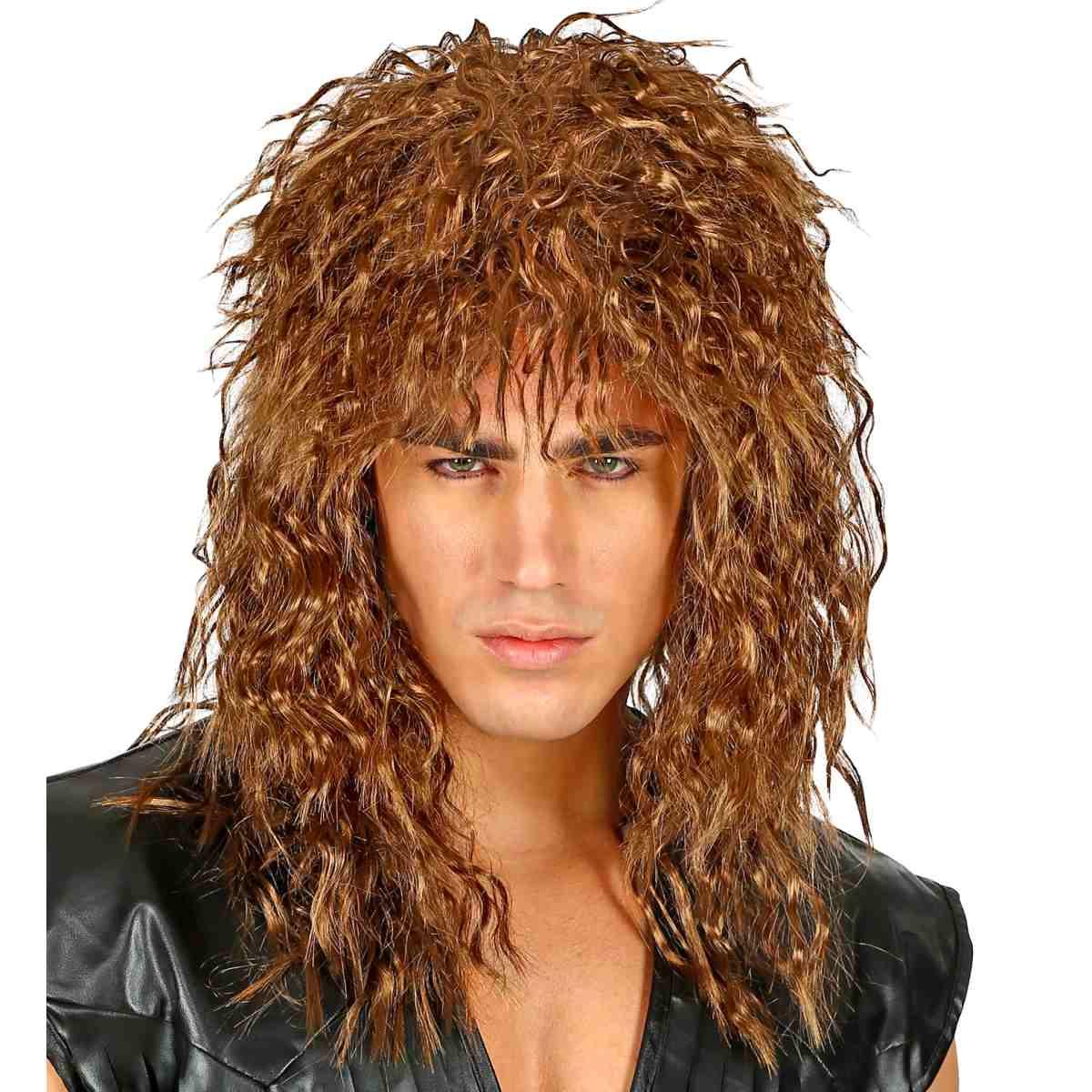 Parrucca Castana Rock Star Anni 80 |_571