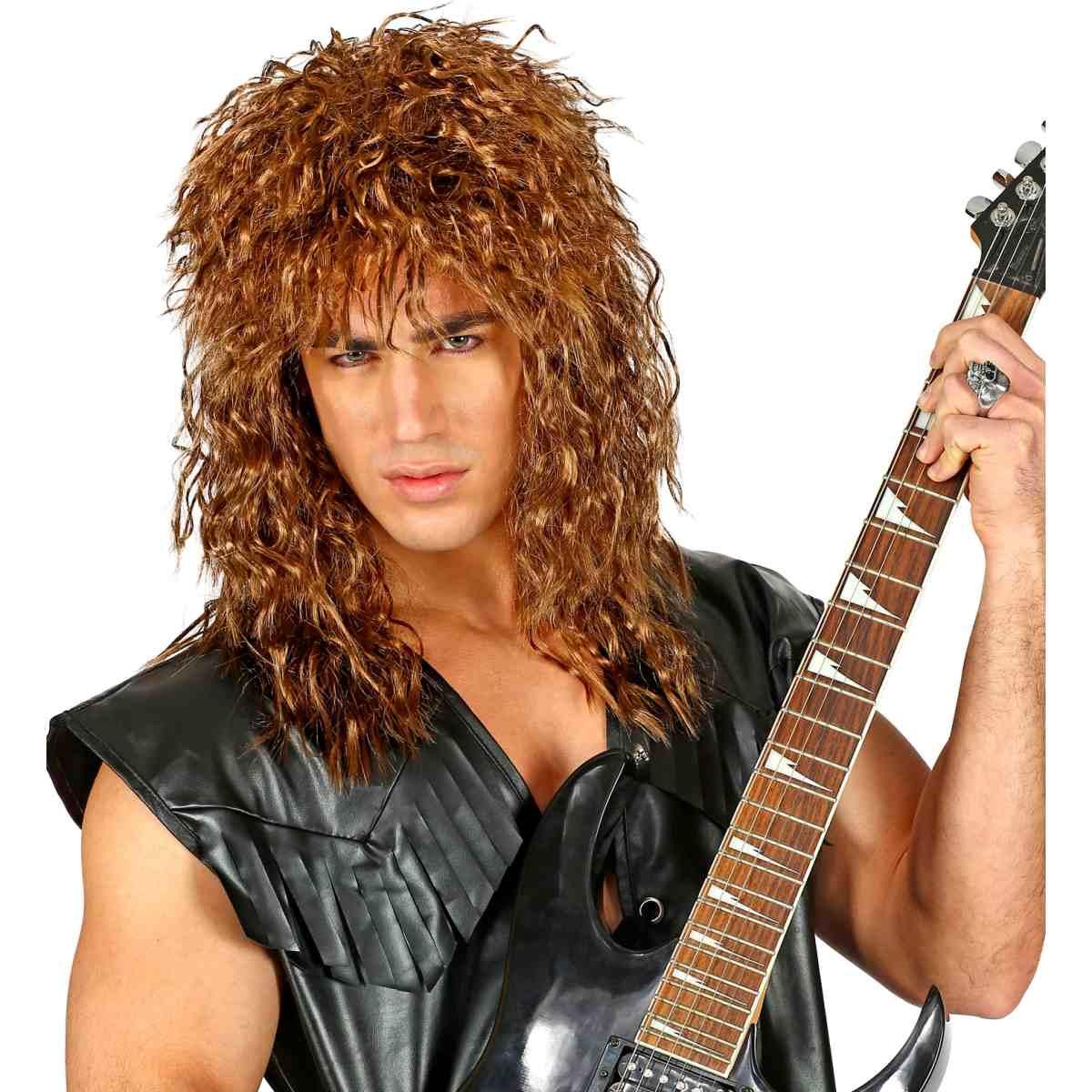 Parrucca Castana Rock Star Anni 80 |_571