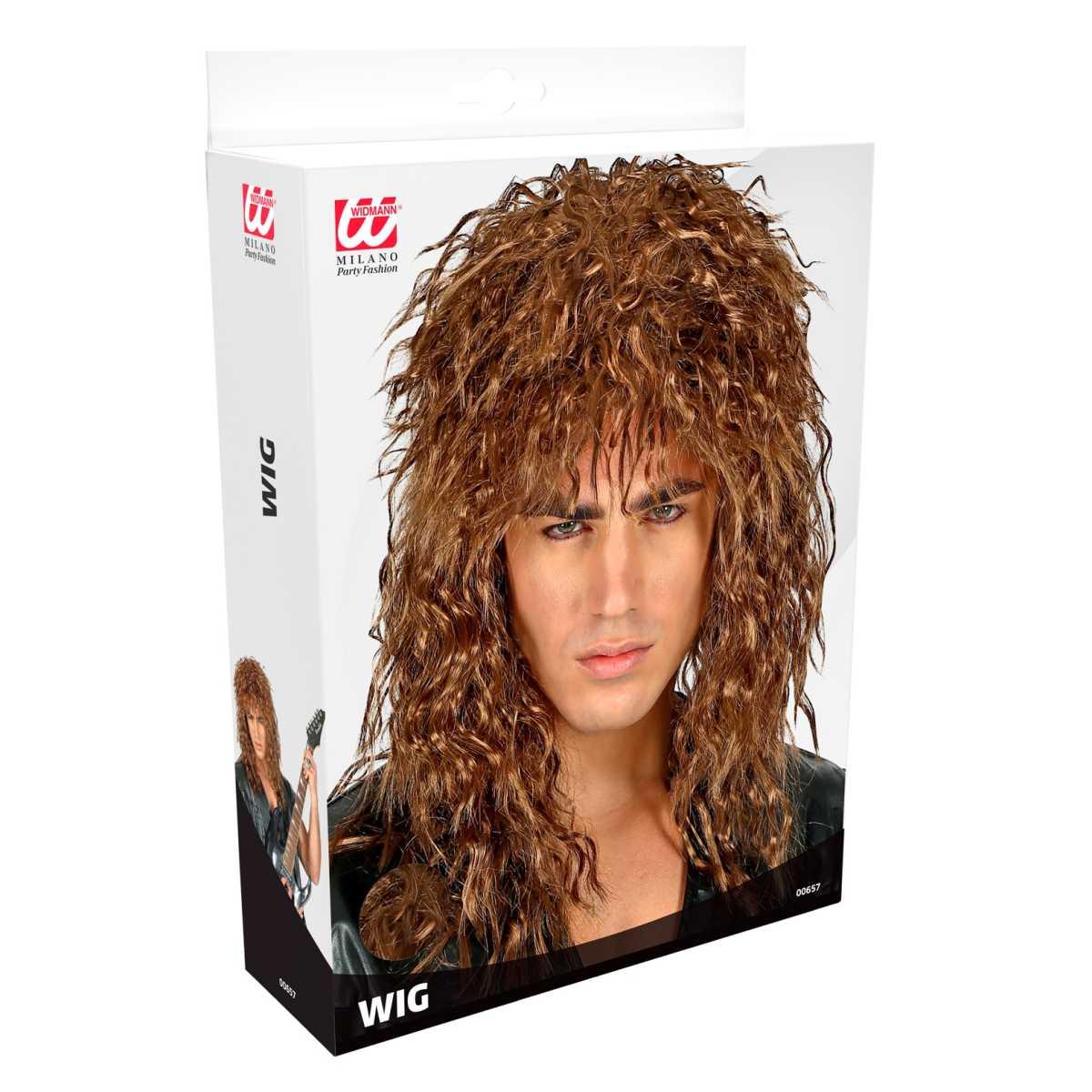 Parrucca Castana Rock Star Anni 80 |_571