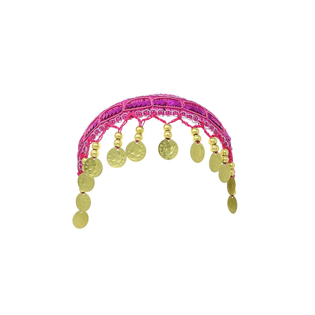 Copricapo Gitana Rosa con Monete |_710