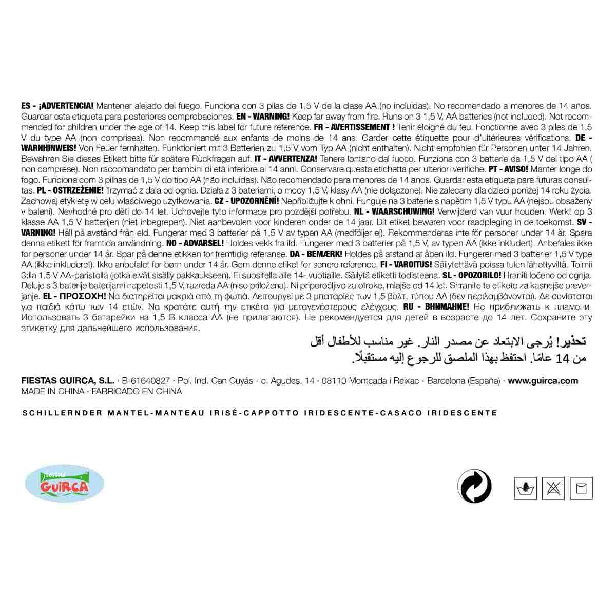 Mantello Iris Bianco con Bacchette e Luci cm.140 |_783