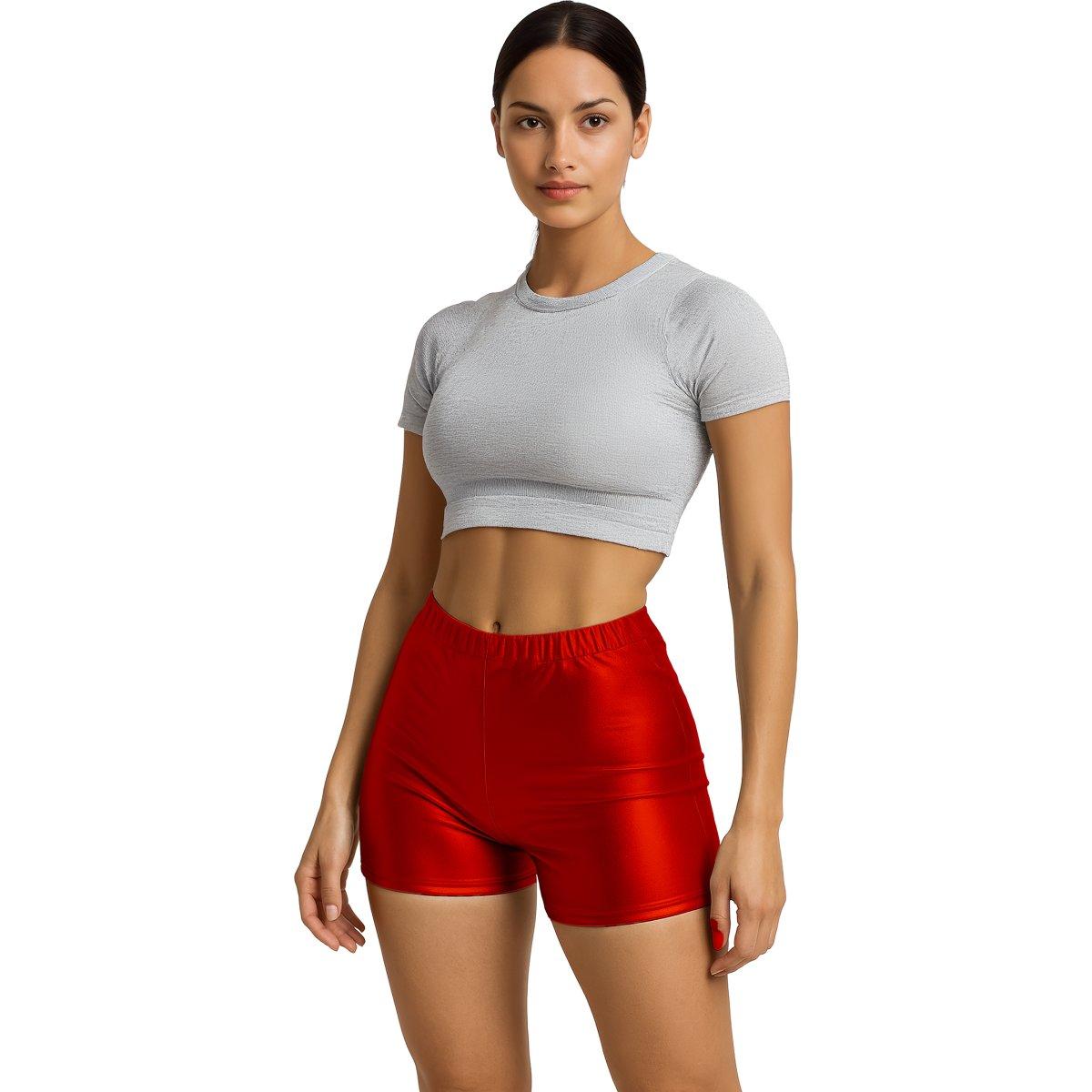 Pantaloncino Rosso Metallizzato |Donna