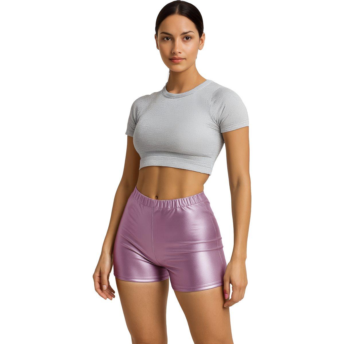 Pantaloncino Rosa Metallizzato |Donna