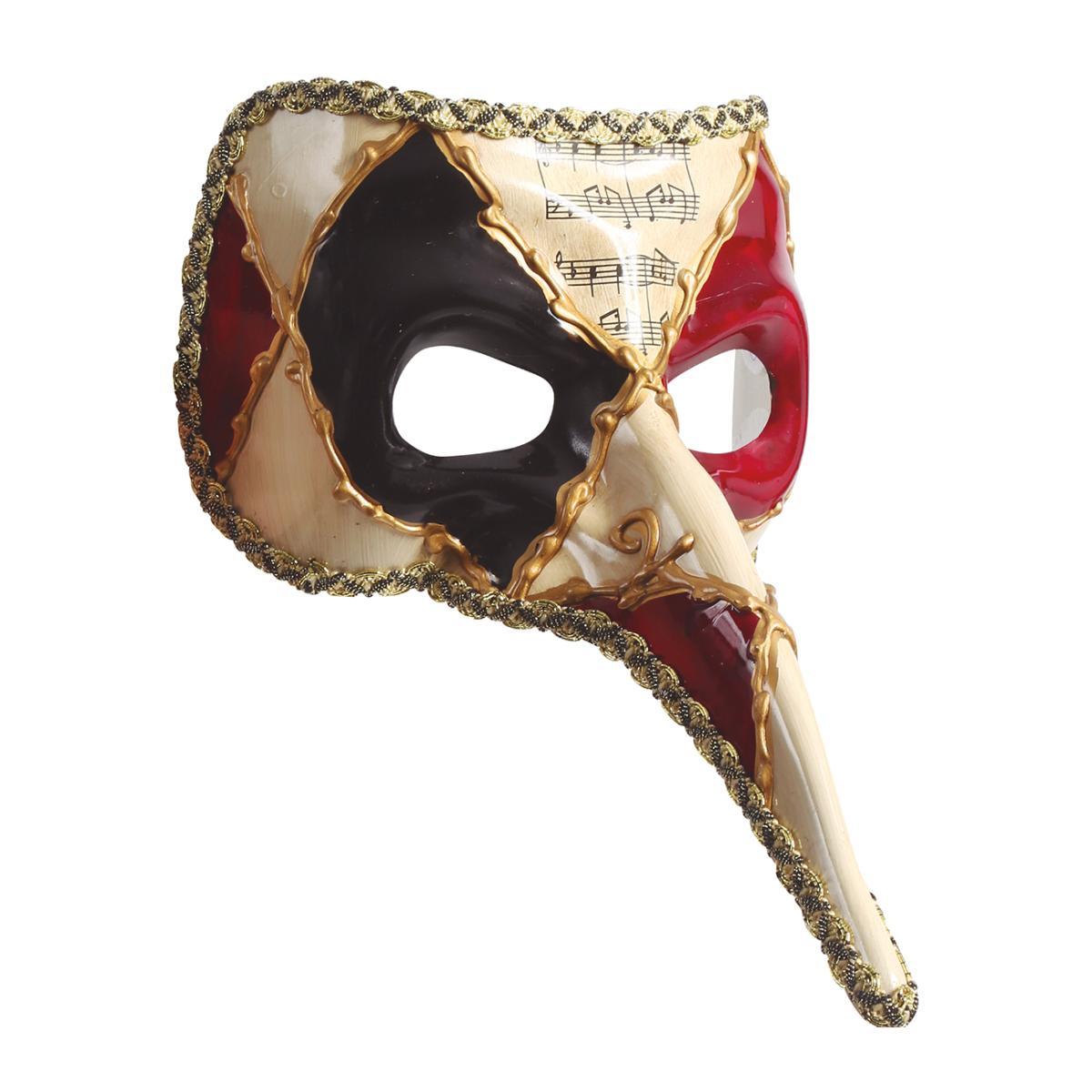 Maschera Viso Cartapesta con Naso Lungo Decorata |_258