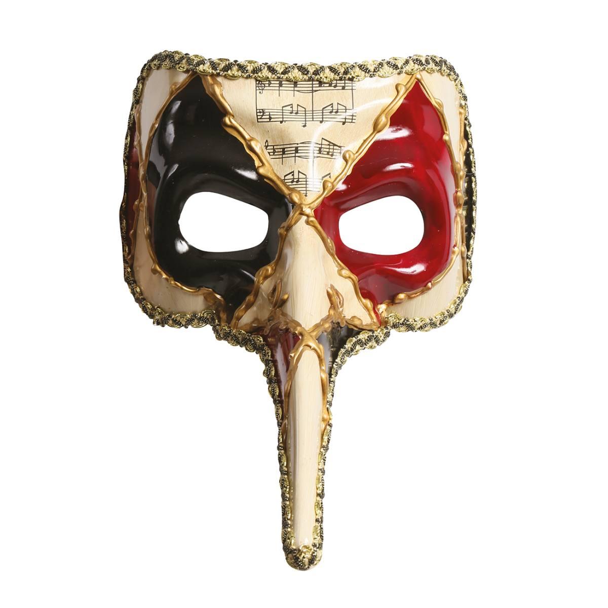 Maschera Viso Cartapesta con Naso Lungo Decorata |_258