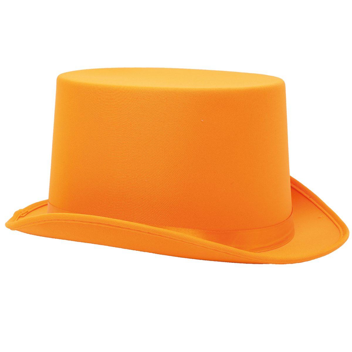 Cappello Cilindro Arancione Raso |_996