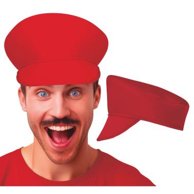 Cappello Berretto Tessuto Rosso con Visiera |_744