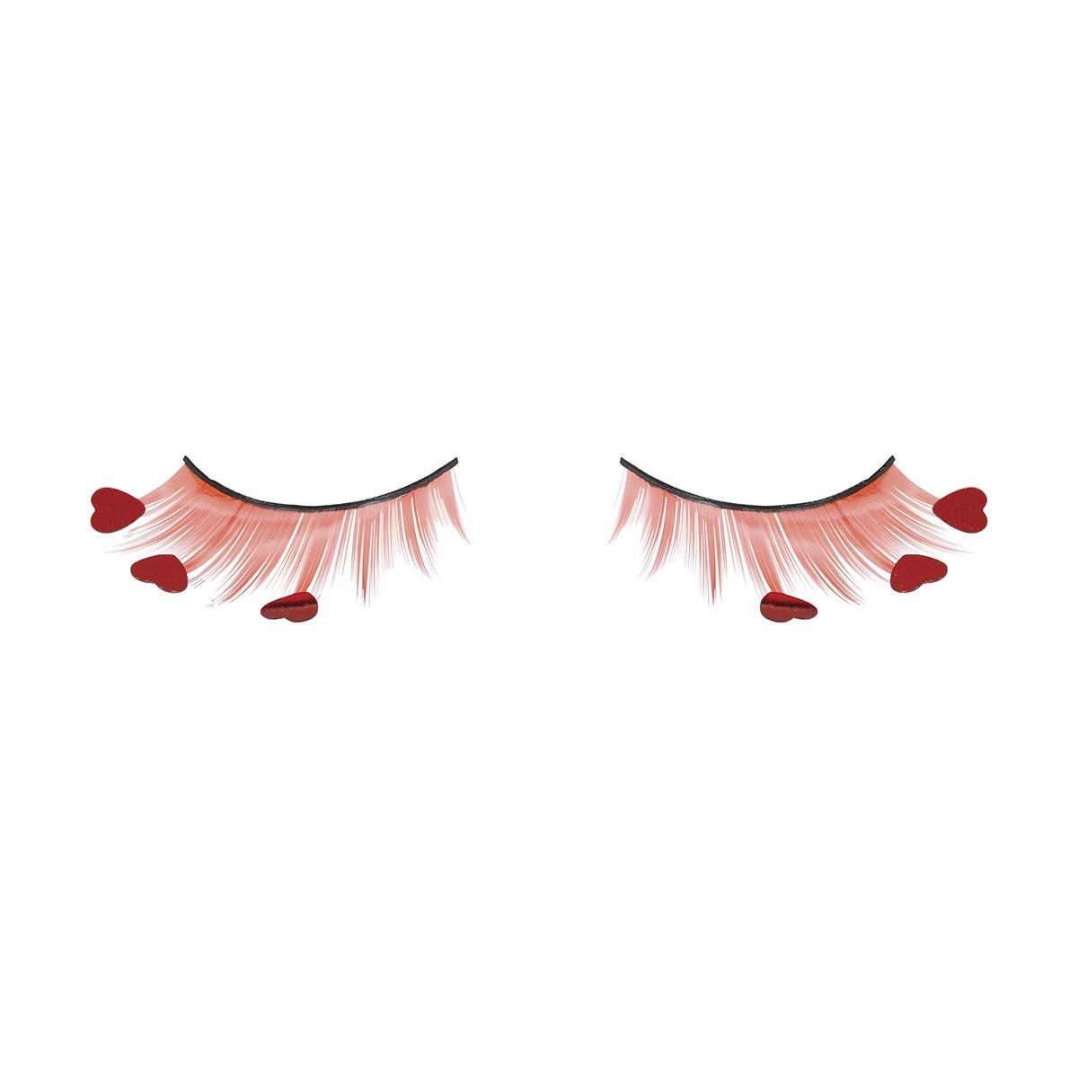 Trucco Ciglia Rosse con Cuori |_962