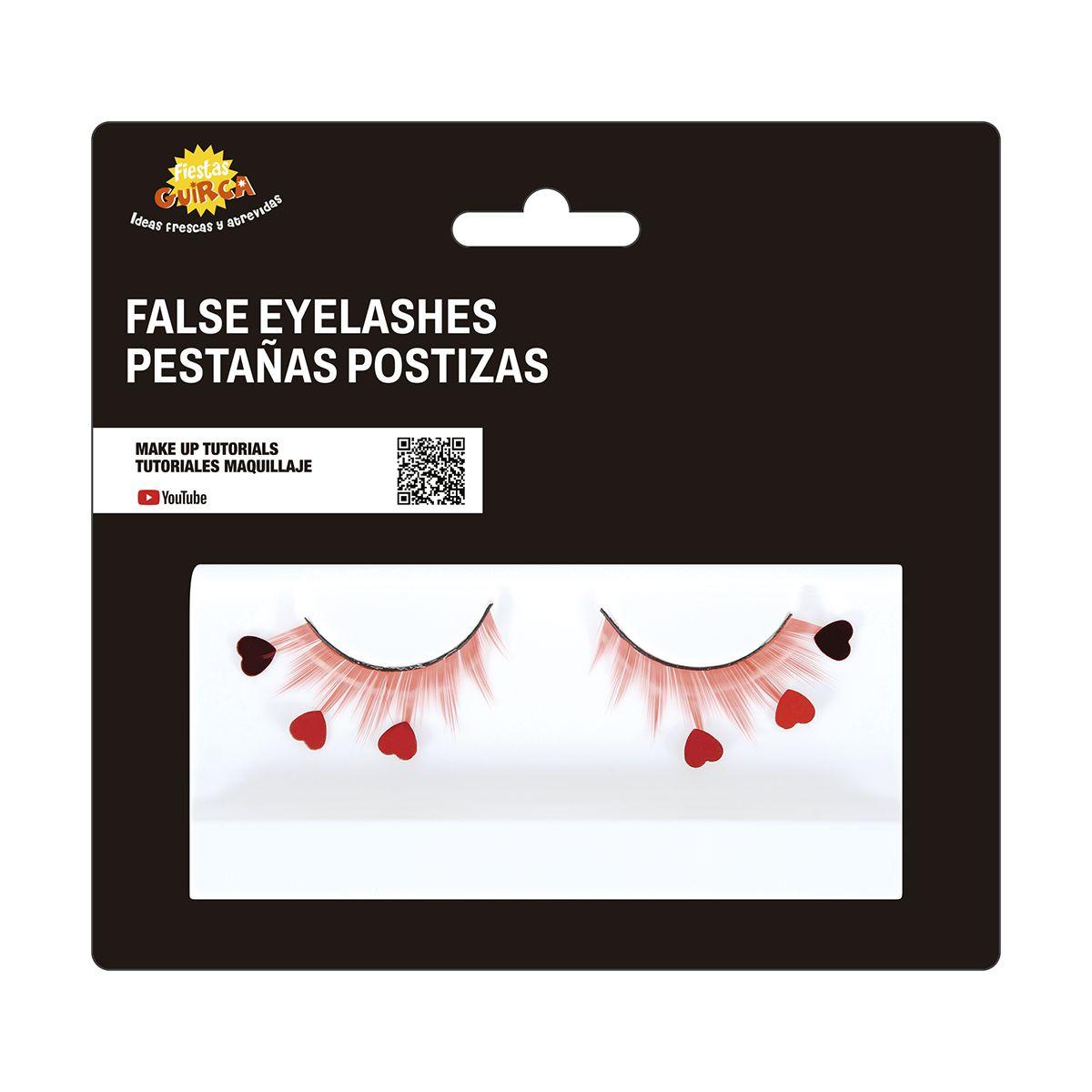 Trucco Ciglia Rosse con Cuori |_962