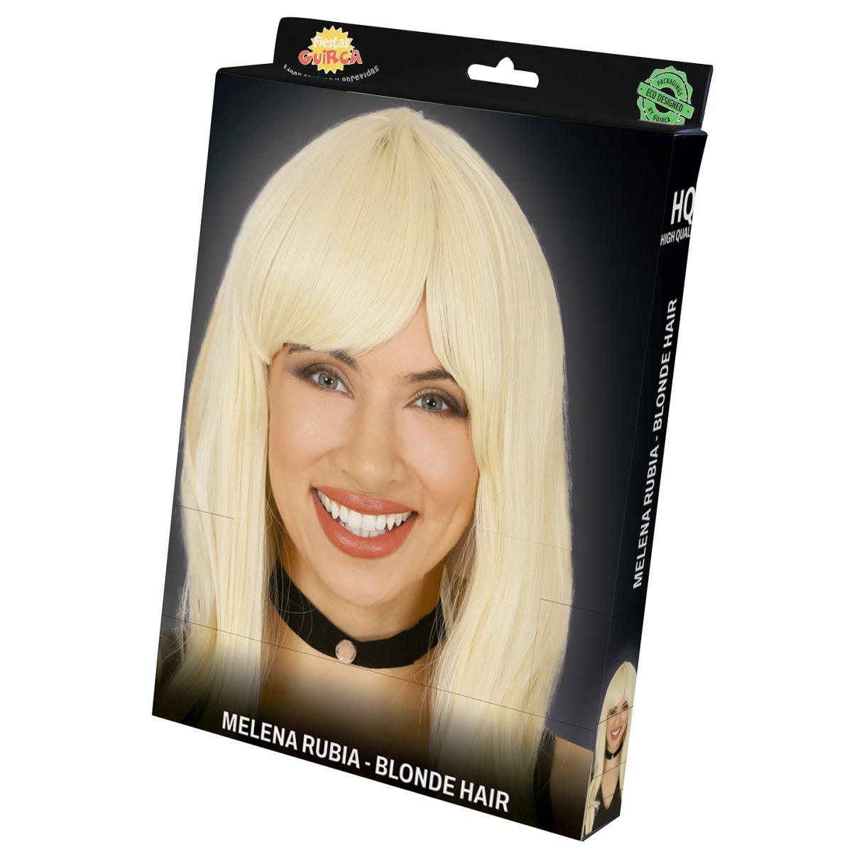 Parrucca Bionda Mossa Lunga con Frangia |_494