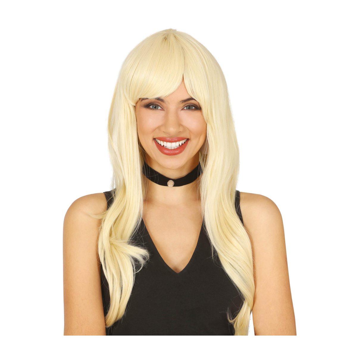 Parrucca Bionda Mossa Lunga con Frangia |_494