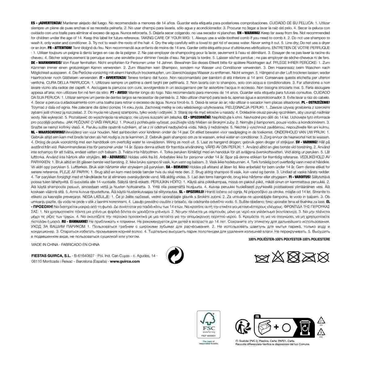 Parrucca Scienziato Pazzo Bianca |_485