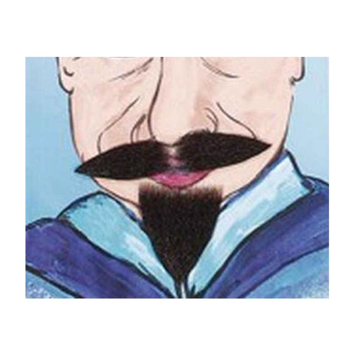 Baffi Neri Moschettiere con Pizzetto e Adesivo |Orlob