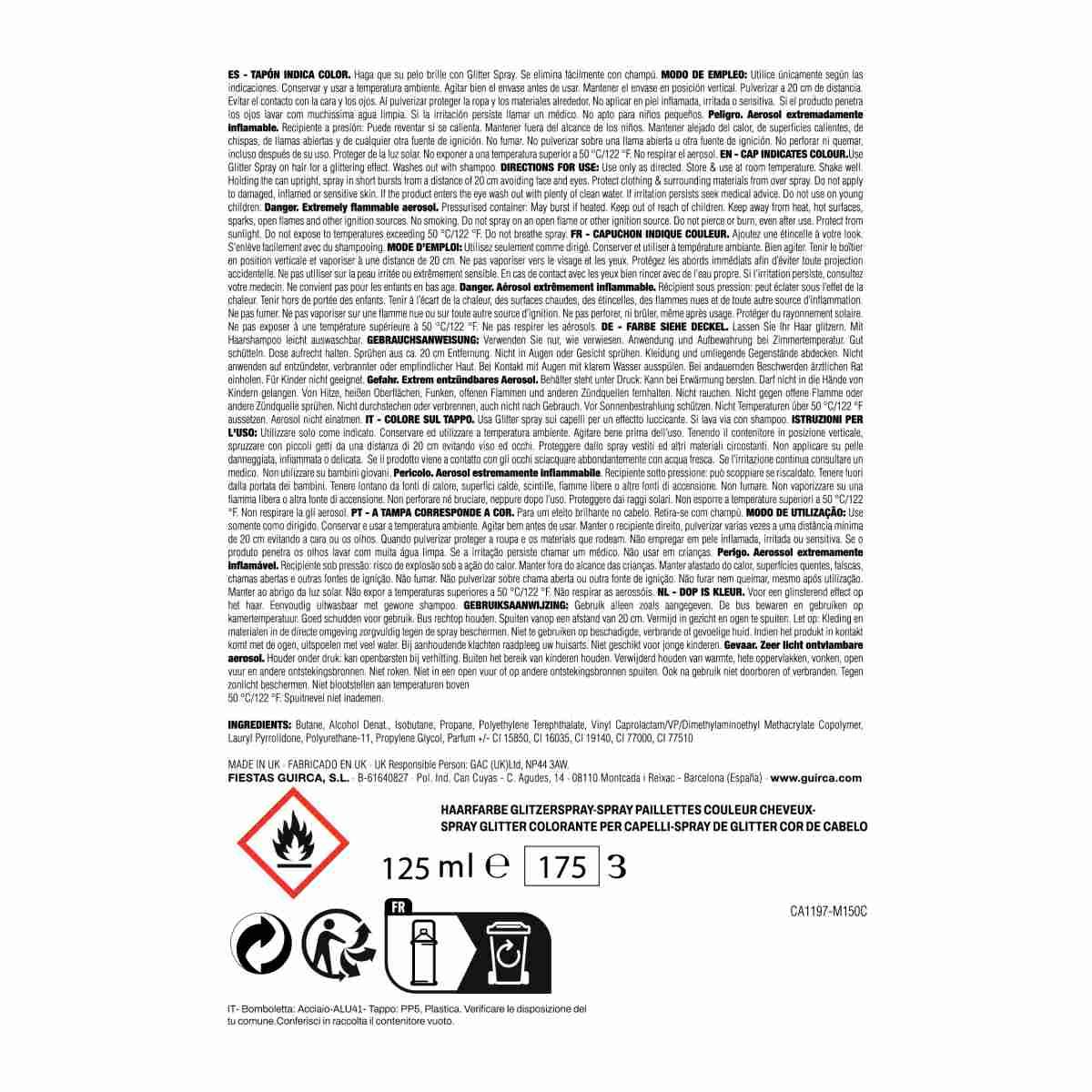 Spray Capelli Glitter Rosso ml.125 |_014