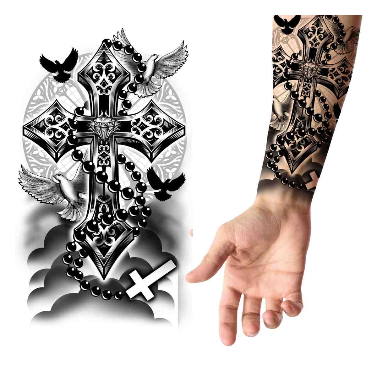 Tatuaggi rimovibili corpo croci
