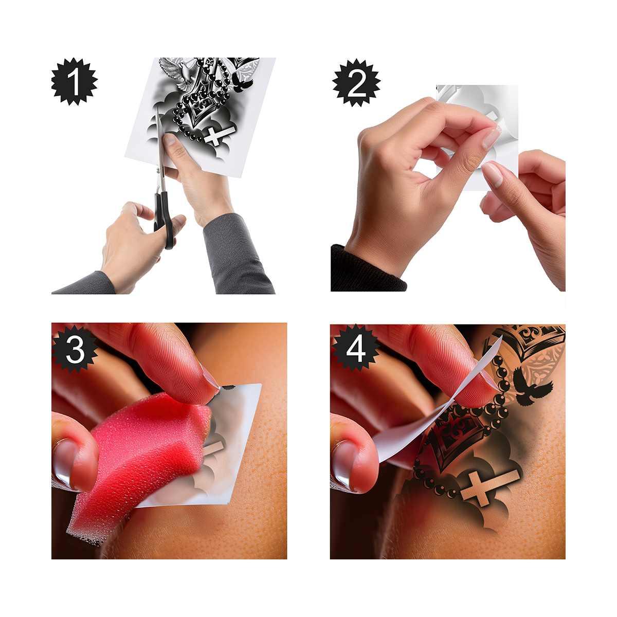 Tatuaggi rimovibili corpo croci