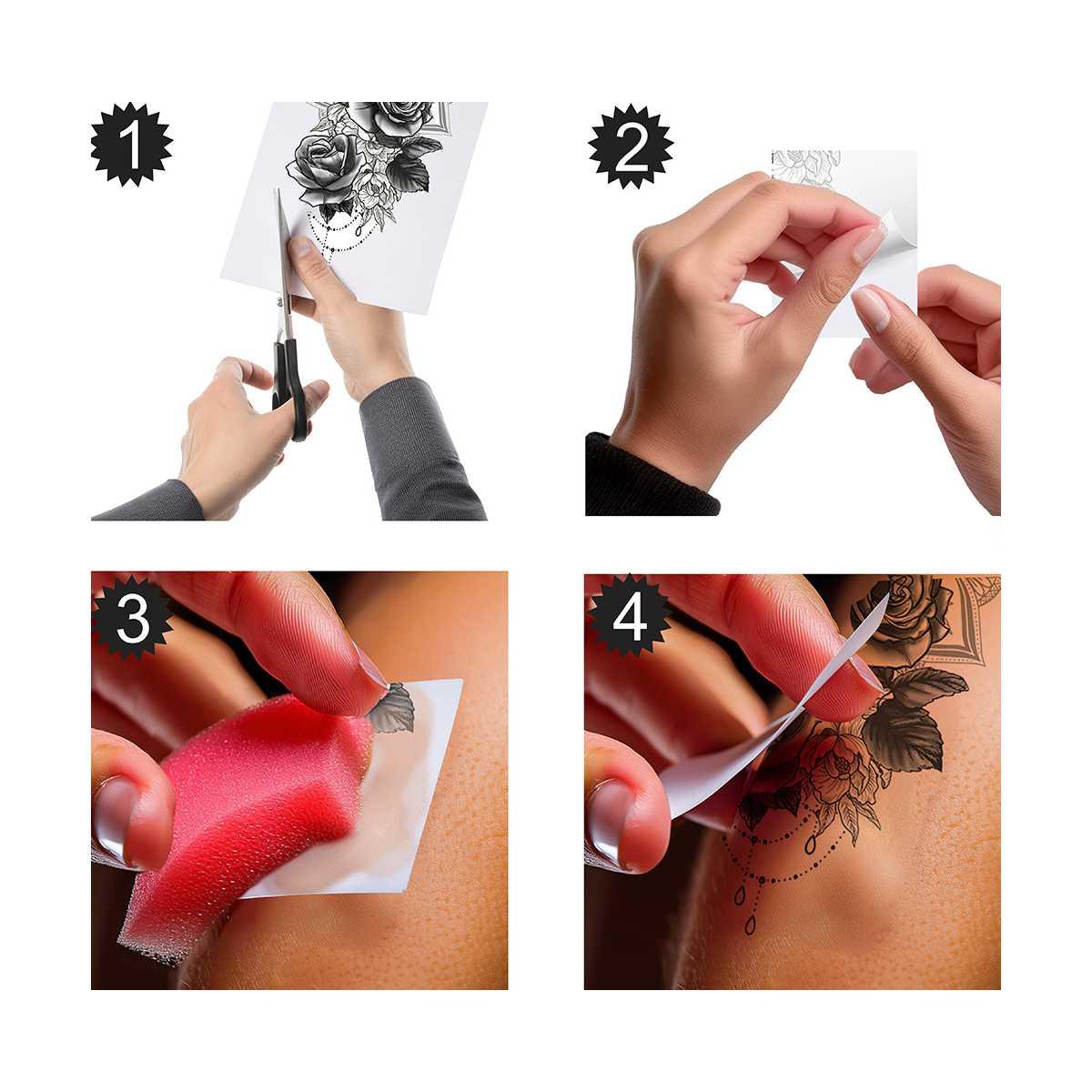 Tatuaggi Rimovibili Corpo Rose |_619