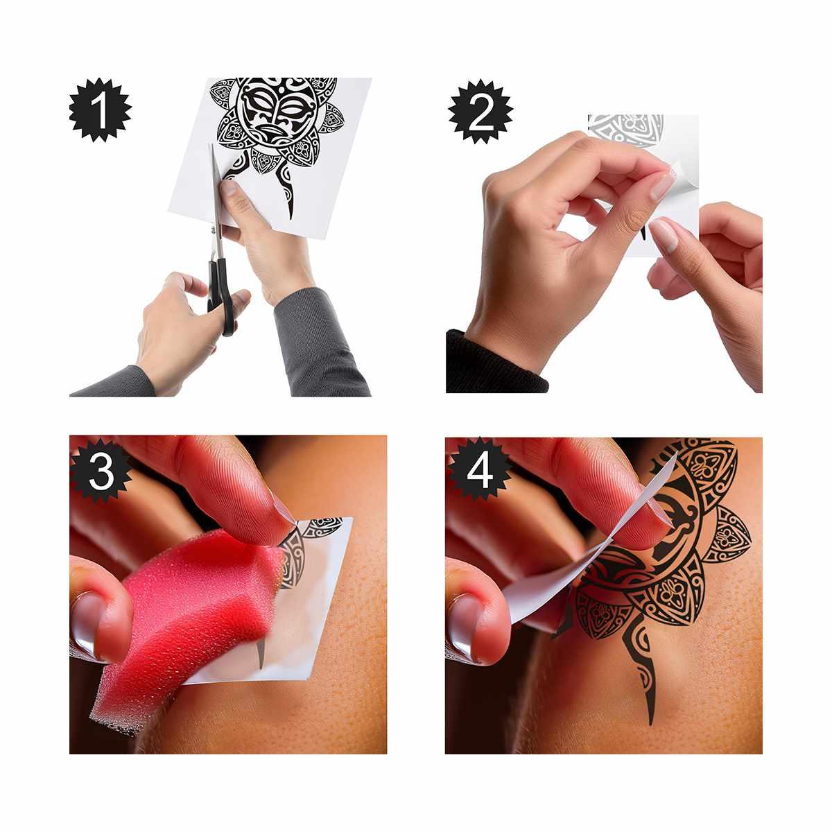 Tatuaggi Viso Corpo Rimovibili Tribali con Tartaruga |_487