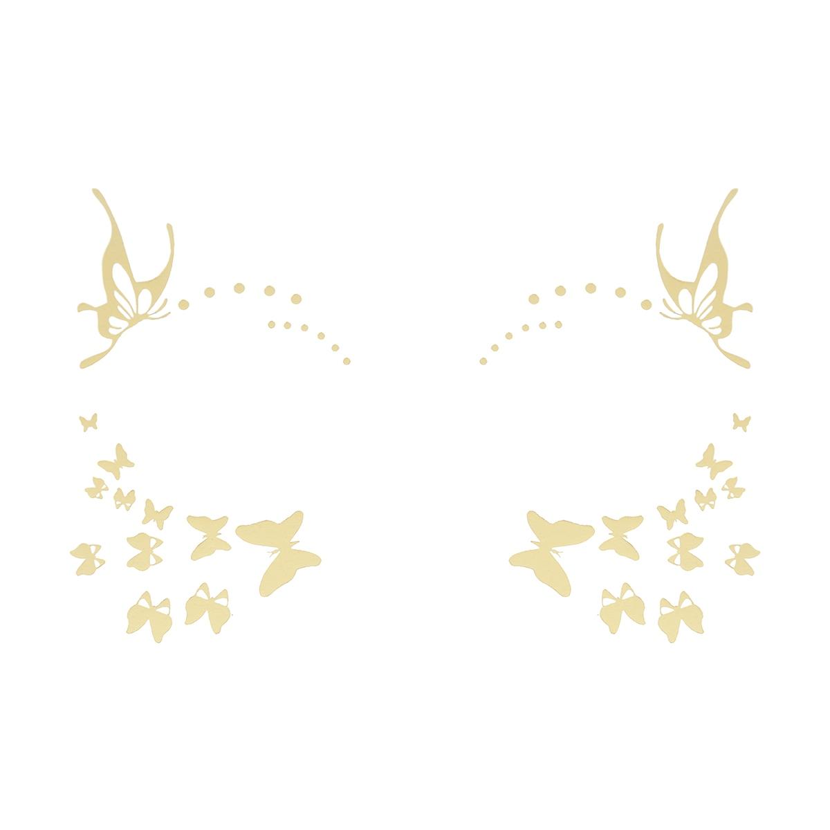 Tatuaggi Viso Rimovibili Farfalla Oro |Guirca_650