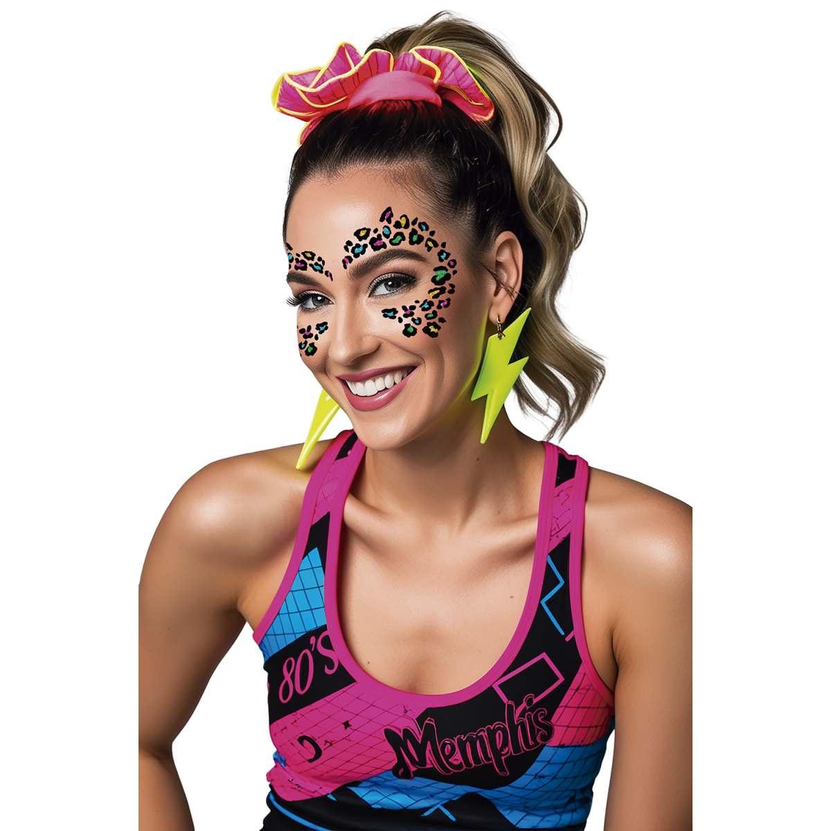 Tatuaggi Viso Rimovibili Leopardo Multicolor |Guirca_781