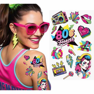 Tatuaggi Rimovibili Corpo Pop Anni 80 Multicolor |_668