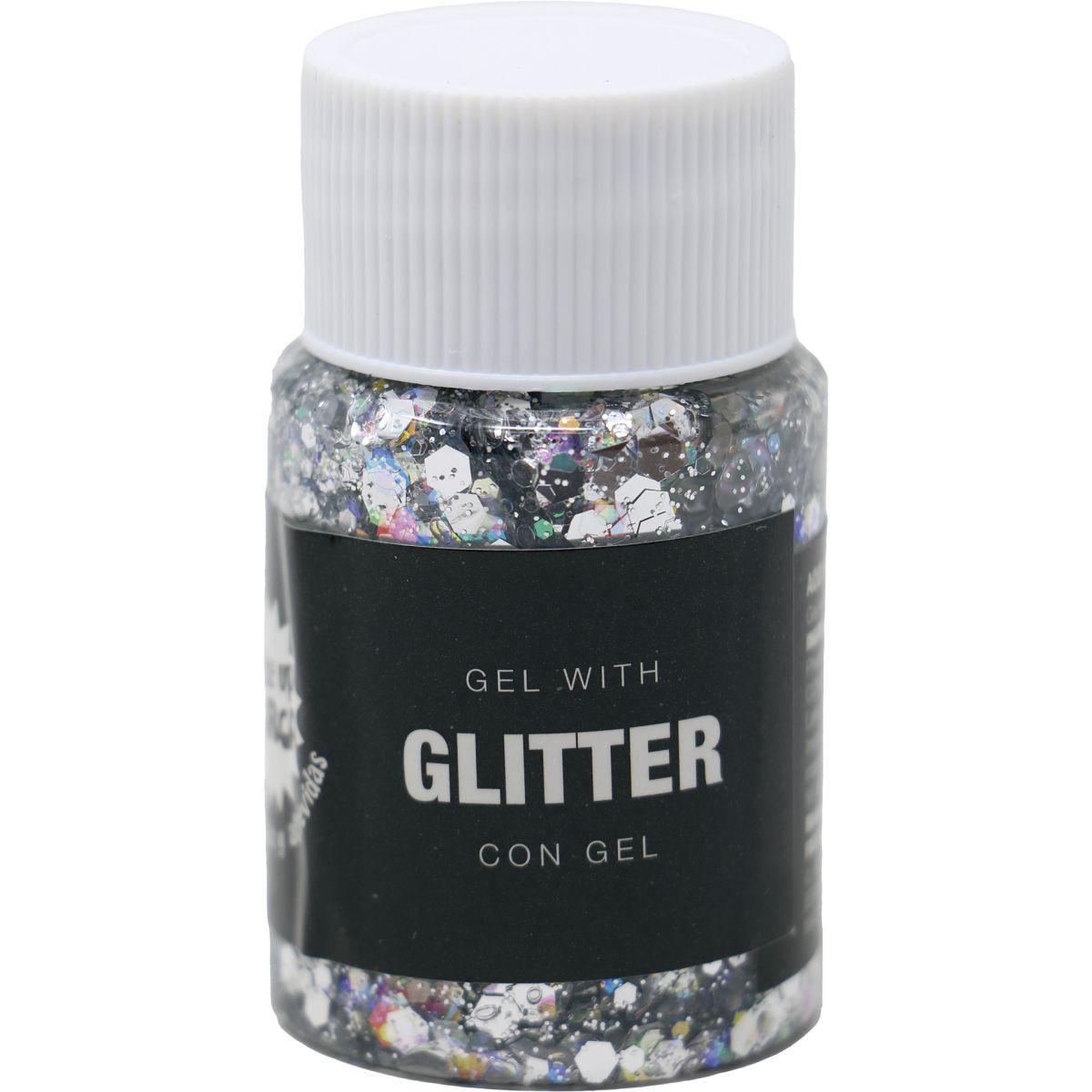 Trucco Gel Glitter Argento gr.20 |_050