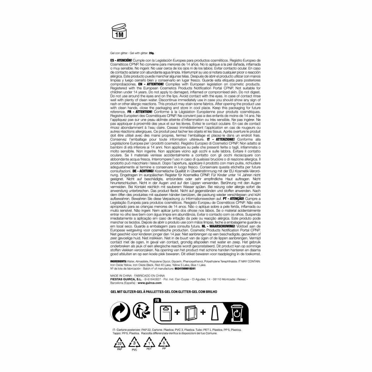 Trucco Gel Glitter Fucsia gr.20 |_047