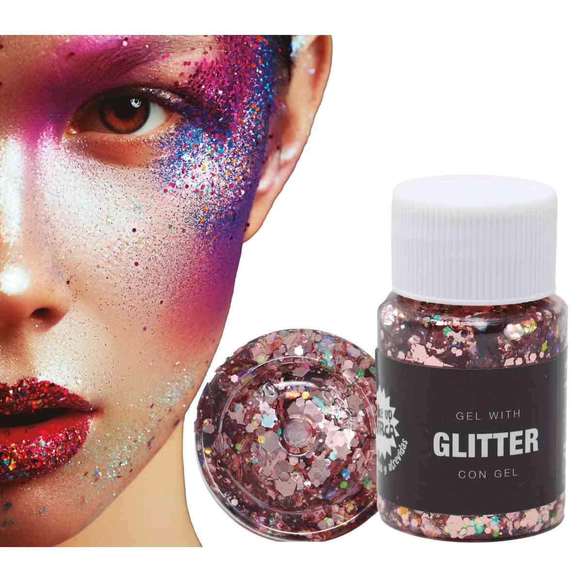 Trucco Gel Glitter Oro Rosa gr.20 |_030