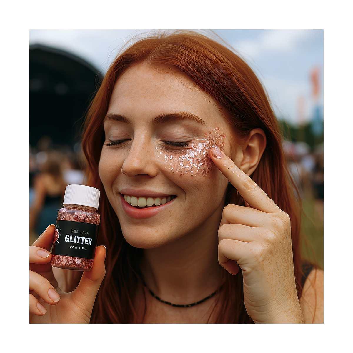 Trucco Gel Glitter Oro Rosa gr.20 |_030