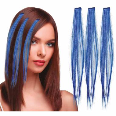 Estensione Capelli Blu cm.50 pz.3 |_387
