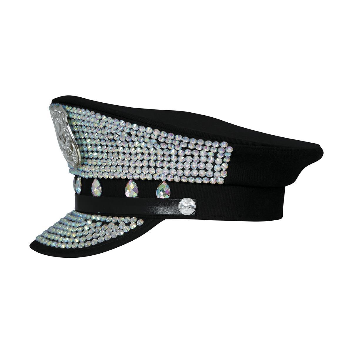 Cappello Polizia Nero con Strass |_901
