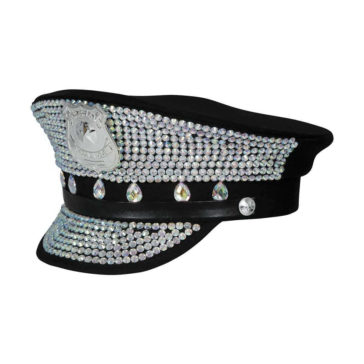 Cappello Polizia Nero con Strass |_901