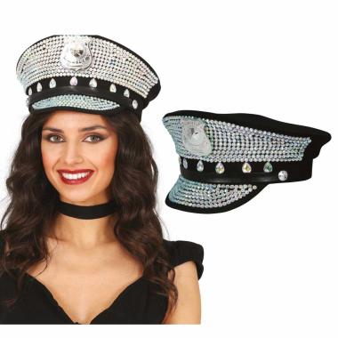 Cappello Polizia Nero con Strass |_901