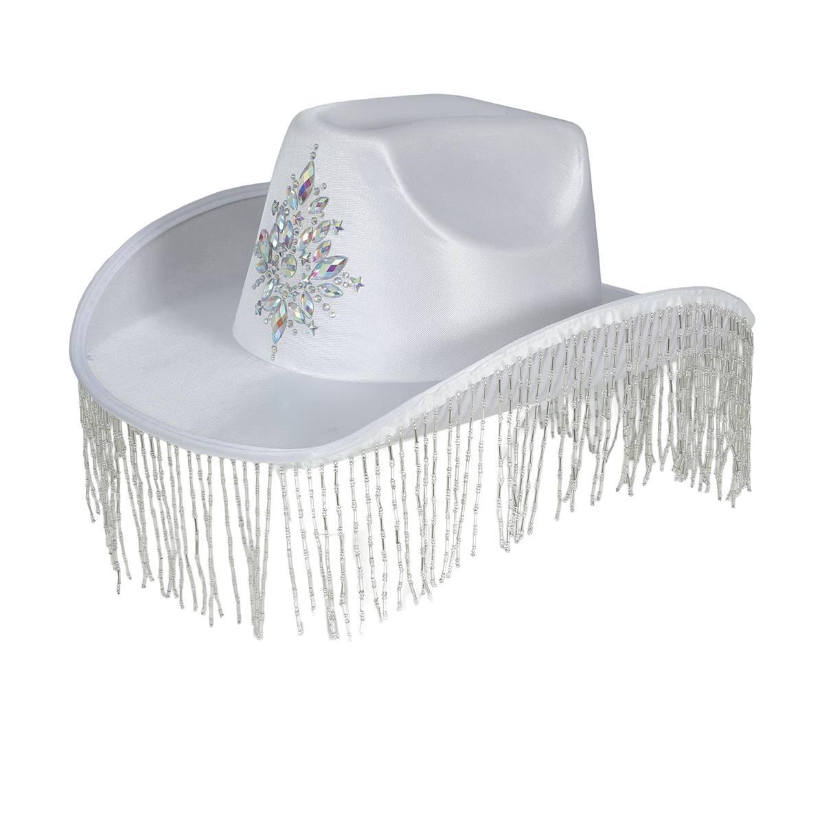 Cappello Cowboy Bianco con Frange |_565
