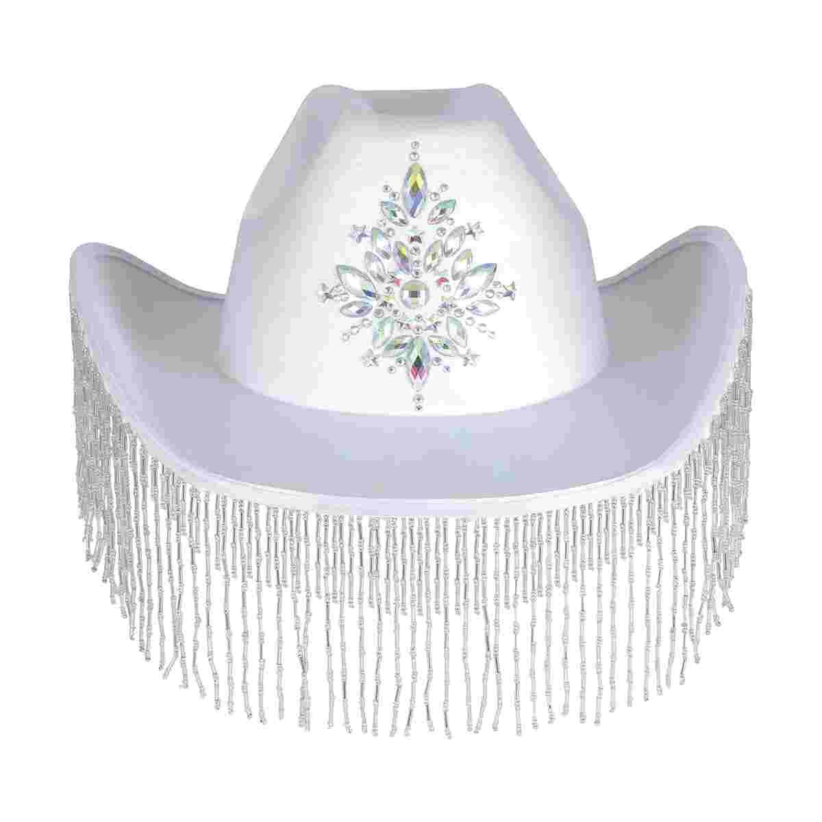 Cappello Cowboy Bianco con Frange |_565