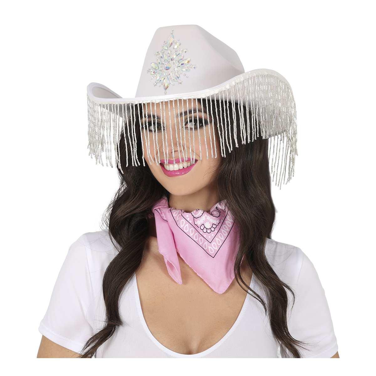 Cappello Cowboy Bianco con Frange |_565