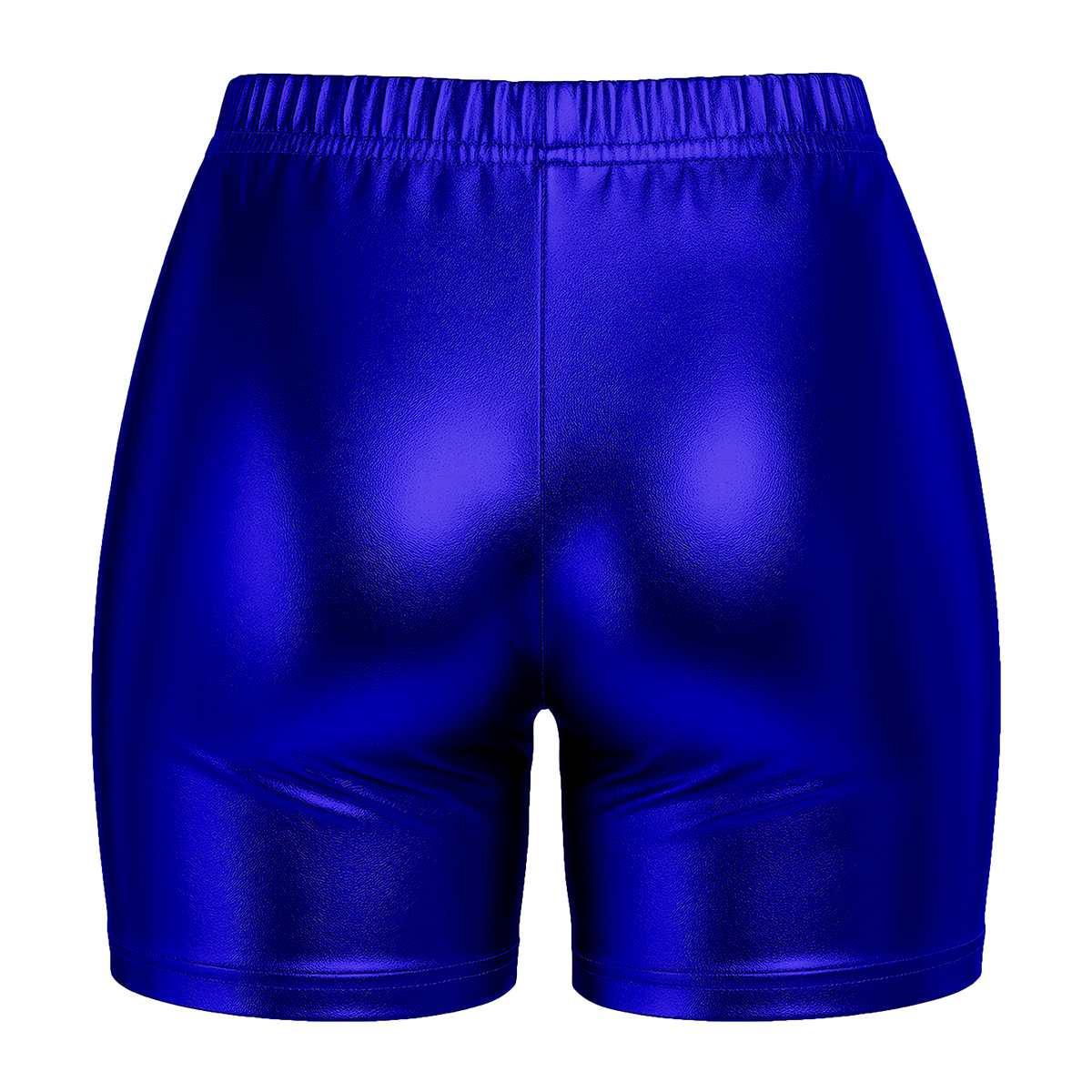 Pantaloncino Metallizzato Blu Corto |Donna