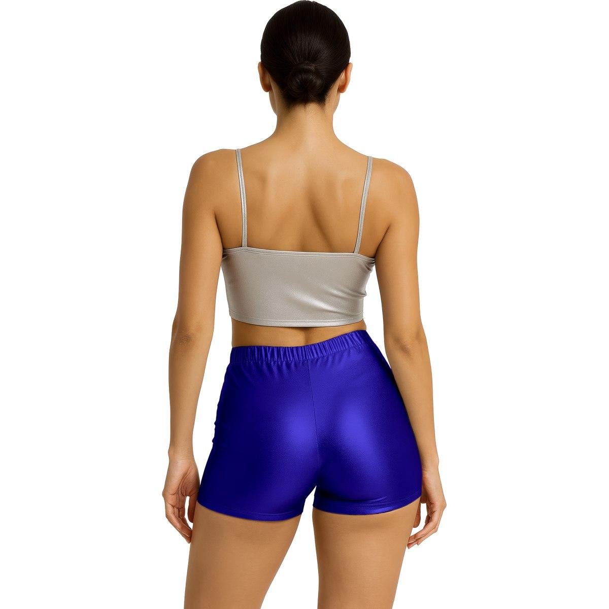 Pantaloncino Metallizzato Blu Corto |Donna