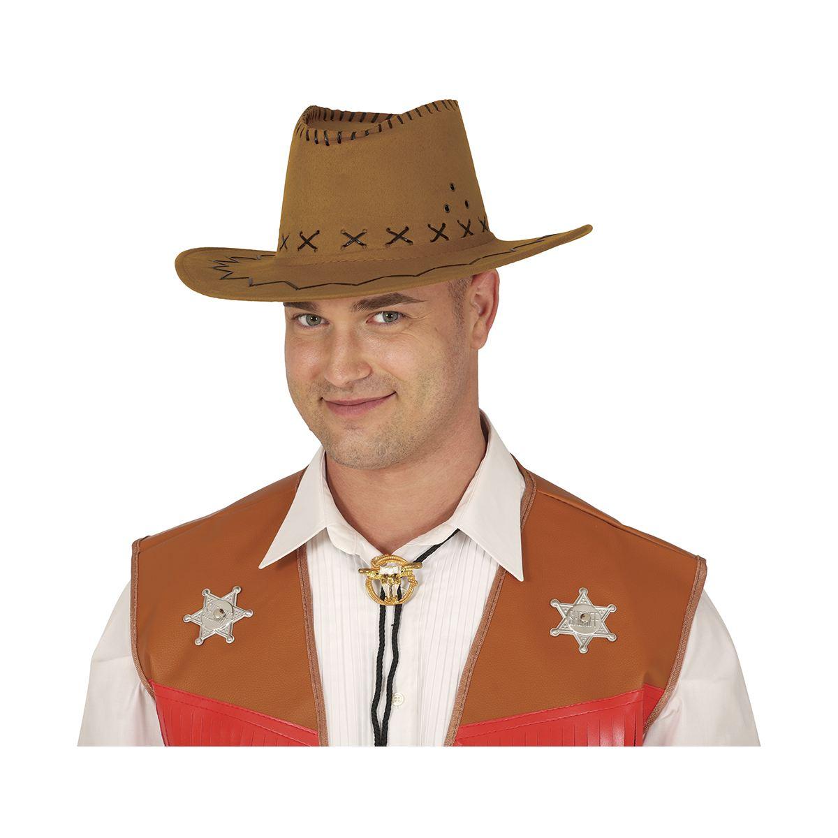 Cappello Cowboy Marrone Chiaro con Cuciture |_704