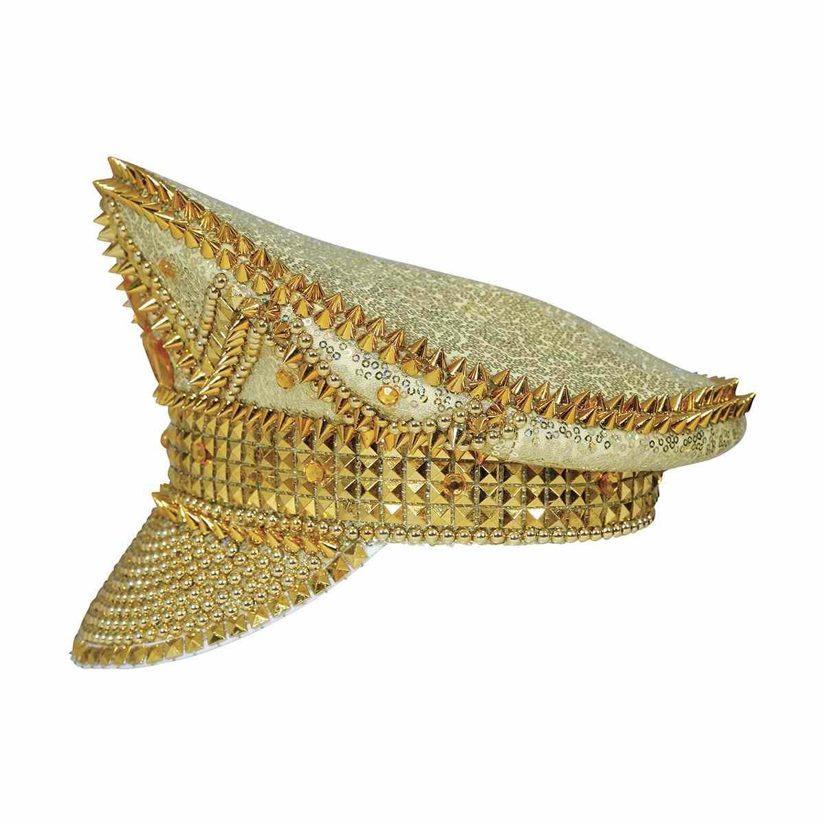 Cappello Oro con Strass e Visiera |_925